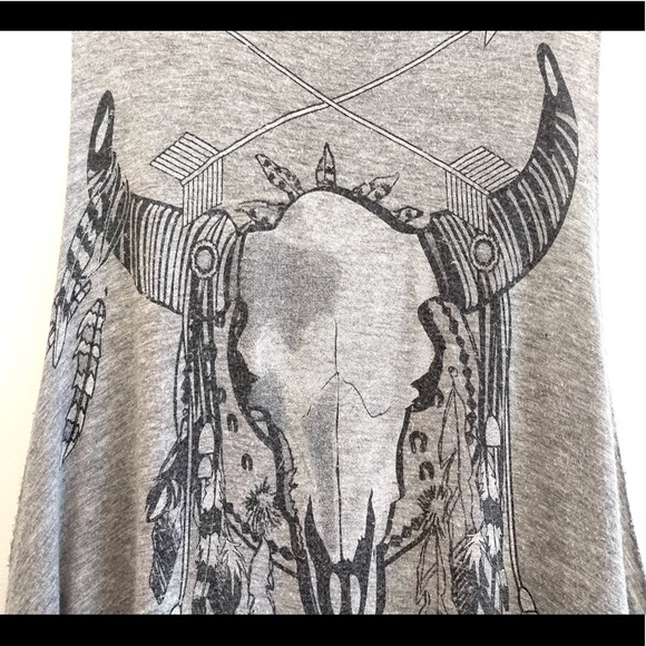 JC Fits Inc. Buffalo Skull Gray Tank Top Size Small - Picture 4 of 13